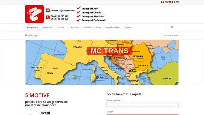 MC TRANS SRL - Transport International cu Cisterna