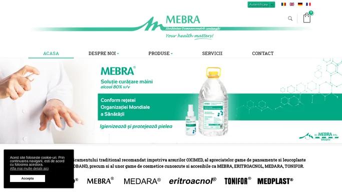 Mebra - Producator de medicamente, pansamente si leucoplaste, cosmetice - Mebra