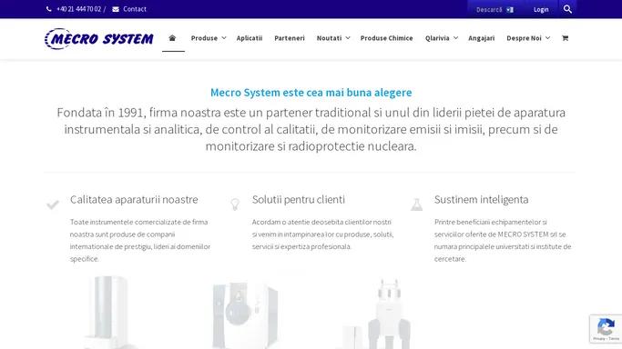 Mecro System - Lider in domeniul aparaturii instrumentale