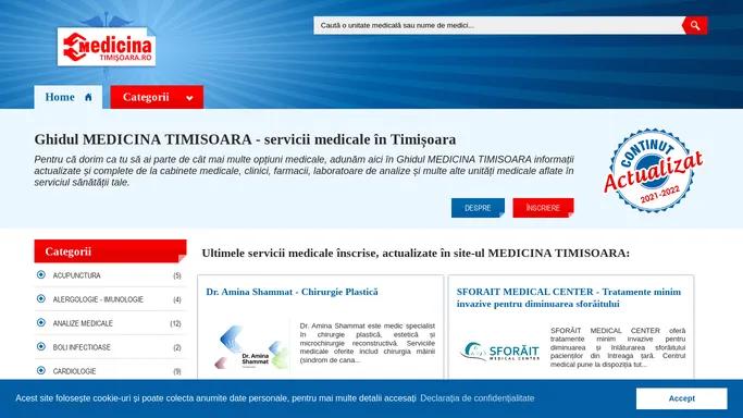 Ghidul Medicina Timisoara: clinici, cabinete, farmacii, medici, servicii medicale - Medicina Timisoara