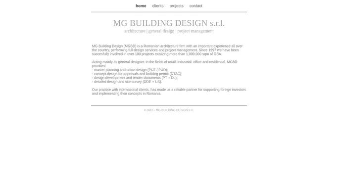 MG BUILDING DESIGN s.r.l. architecture | general design | project management