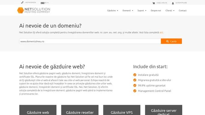 Gazduire Web | Inregistrare domenii | Net Solution Hosting SRL