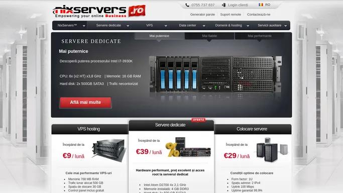 NixServers: Servere dedicate - VPS - Colocare - Cloud - Gazduire