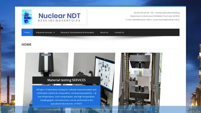 Nuclear NDT Research&Services - Non-Destructive Testing - Inspection and Failure Prevention