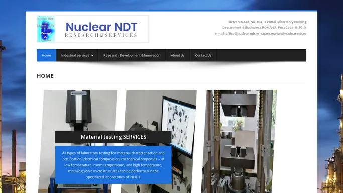 Nuclear NDT Research&Services - Non-Destructive Testing - Inspection and Failure Prevention