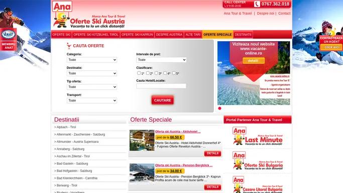Agentie de turism - oferte vacanta 2021, early booking, oferte charter, vacante ieftine, Oferte Ski Austria