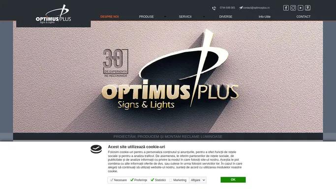 Reclame luminoase, web design - Optimus Plus