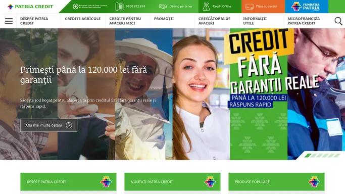 Finantare pentru agricultori si microintreprinderi | Patria Credit