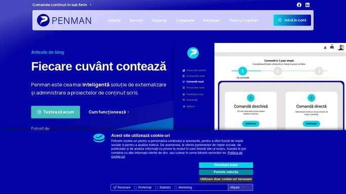 PenMan.ro: Platforma SAS pentru Content writing