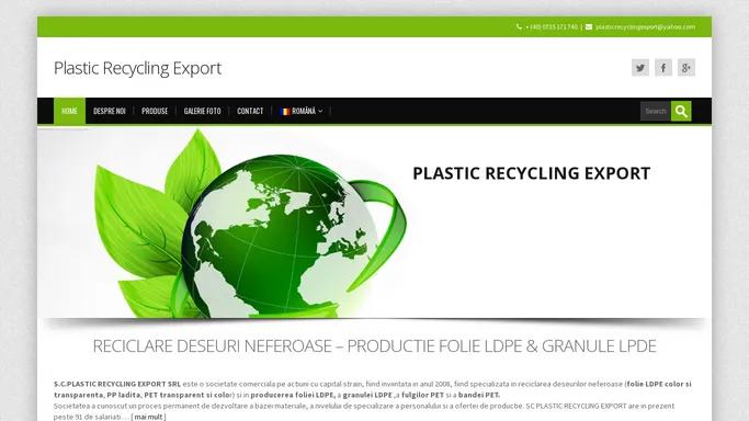 Plastic Recycling Export