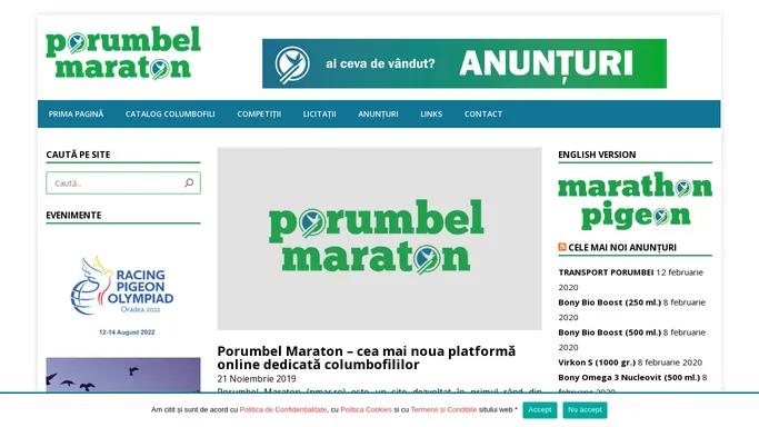 Porumbel Maraton - cea mai noua platforma online dedicata columbofililor