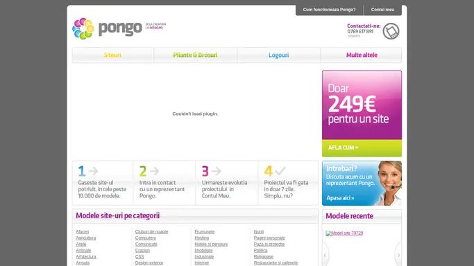 Web design site-uri, web hosting, design brosuri& pliante, design logo-uri si obiecte promotionale de calitate - Pongo.ro