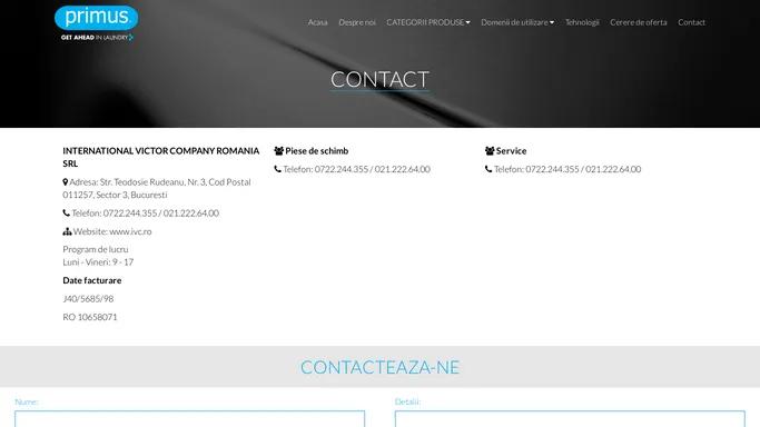 Contact, International Victor Company Romania - Masini de spalat industriale distribuitor, producator masina de spalat profesionala Bucuresti preturi