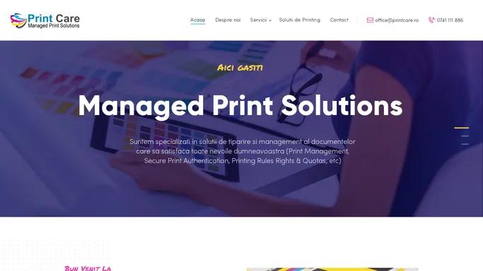 Managed Print Services PRINT CARE Managed Print Solutions