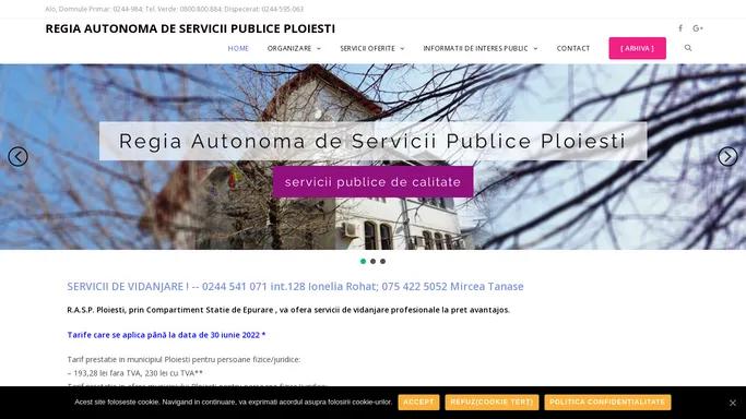 REGIA AUTONOMA DE SERVICII PUBLICE PLOIESTI – Servicii publice de calitate
