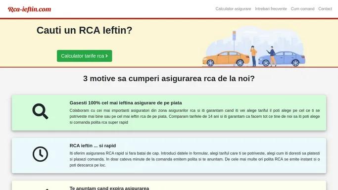 RCA Ieftin online - Comanda acum cel mai ieftin rca!