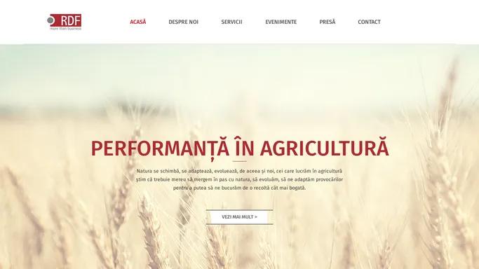 RDF – Input-uri pentru agricultura