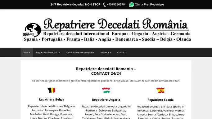 Repatriere decedati Europa Romania - Transport funerar 24/24