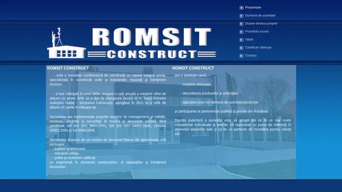 Prezentare generala - ROMSIT CONSTRUCT
