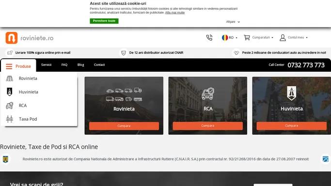 Roviniete, Taxe de Pod si RCA online | Roviniete.ro