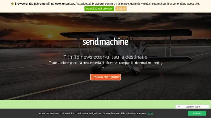 Sendmachine: Trimitere newsletter, platforma email marketing