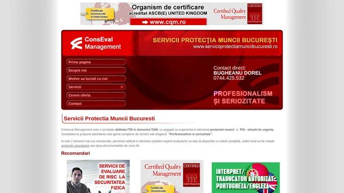 Servicii Protectia Muncii Bucuresti prin ConsEval Management