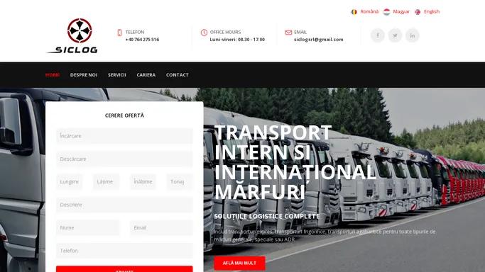 Siclog :: Transport international grupaj | Transport international marfuri generale