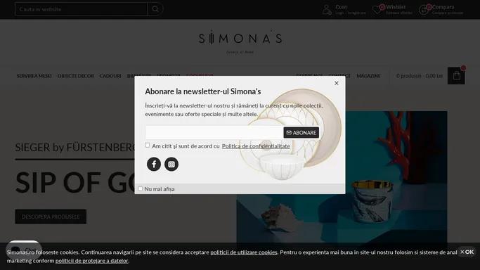 Simona's - luxury at home | Obiecte decor, servicii de masa