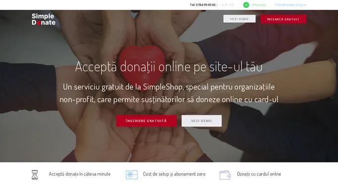 SimpleDonate – Accepta donatii online, in cateva minute