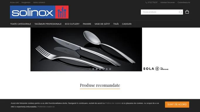 Solinox - Distribuitor tacamuri profesionale si vesela pentru HoReCa