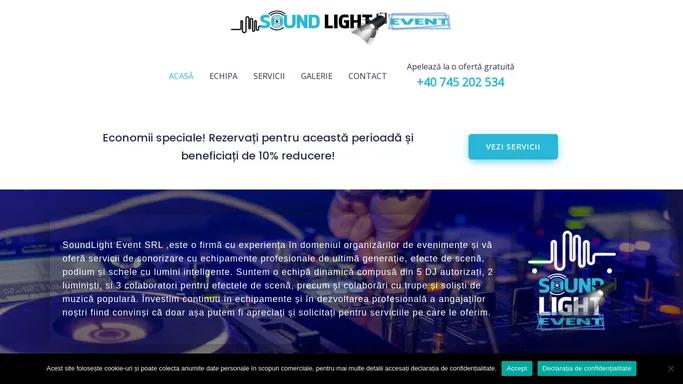 SoundLight Event SRL – Sonorizare Evenimente | DJ | MC | LUMINI | SCENA – Succesul petrecerii tale !
