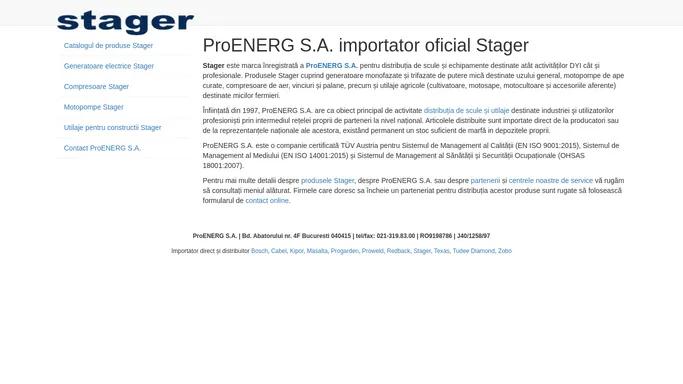 STAGER | ProENERG S.A. importator oficial in Romania