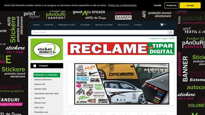 Sticker Market | Magazin online de stickere auto, atentionare, diverse
