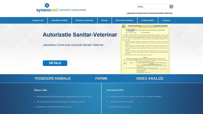 Laborator de analize veterinare, Cabinet veterinar, Boli pisici, Tratamente caini - Synevovet
