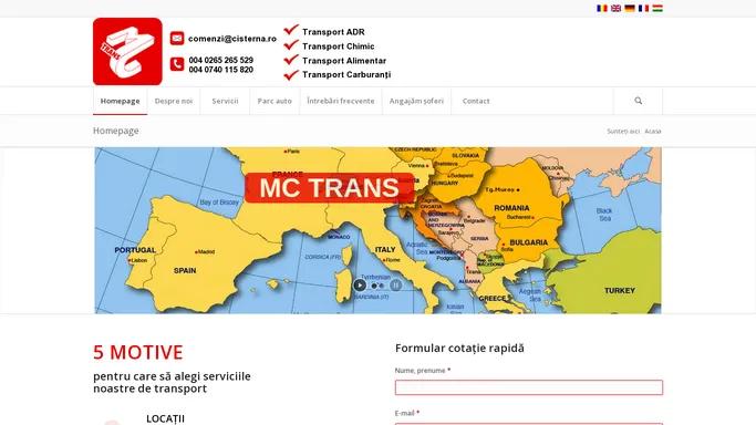 MC TRANS SRL - Transport International cu Cisterna