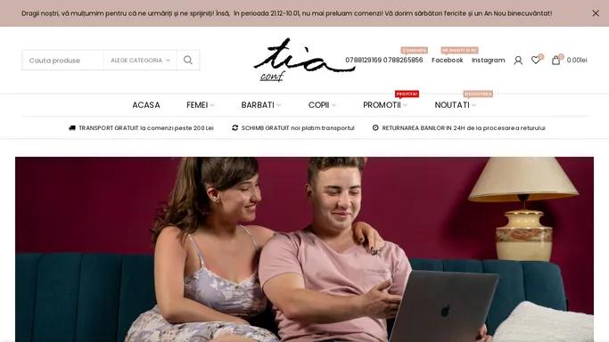 TiaConf - Magazin Online Pijamale si Lenjerie pentru femei, barbati si copii