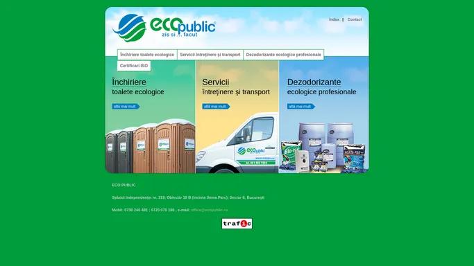 Inchiriere toalete ecologice, servicii intretinere si transport, dezodorizante ecologice profesionale - EcoPublic