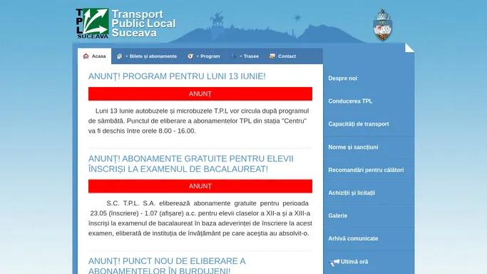 TPL Suceava - pagina oficiala | Transport Public Local Suceava - Transport Public Local Suceava | TPL Suceava