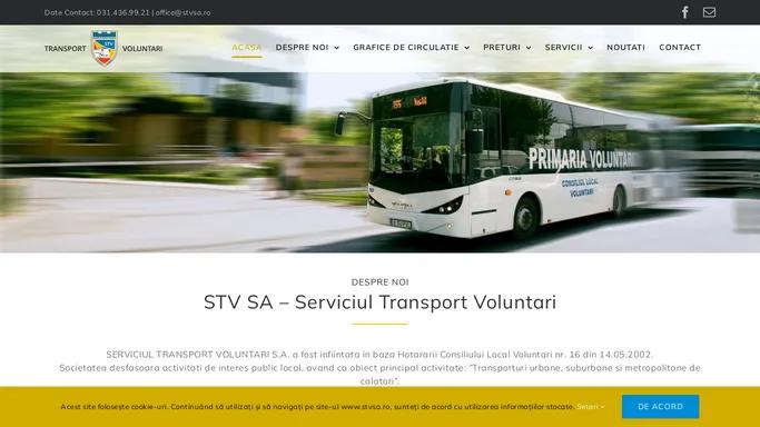 STV SA - Serviciul Transport Voluntari | Program | Trasee | Tarife