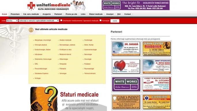 Bine ati Venit! - Unitati Medicale - Elita Medicinei Romanesti