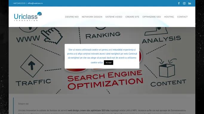 Uriclass Innovation SRL - creare site, optimizare SEO site, gazduire web