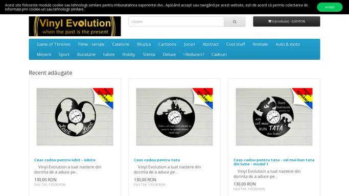 Vinyl Evolution - ceasuri de perete din vinil - idei cadouri deosebite