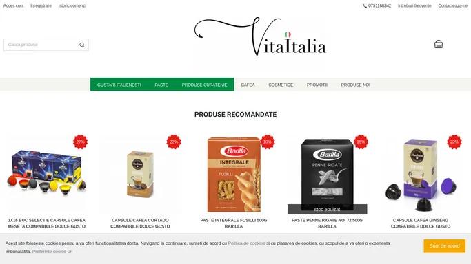 Vitaitalia Produse 100% import Italia • Vinuri Italia • Paste • Sosuri Italia • Magazin Online Italienesc