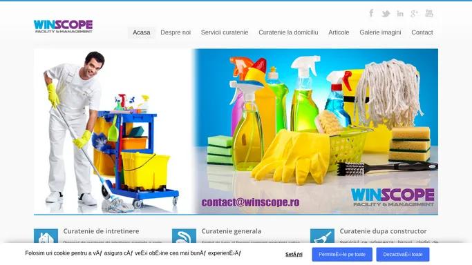 Winscope Facility & Management - Curatenie la domiciliu si servicii curatenie profesionala pentru companii