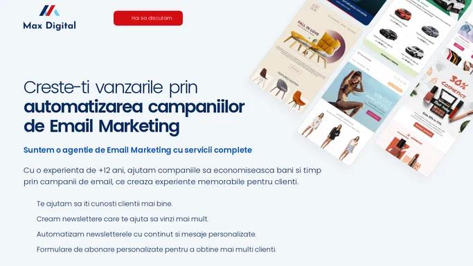 MaxDigital.ro - Creste-ti vanzarile prin automatizarea campaniilor de Email Marketing