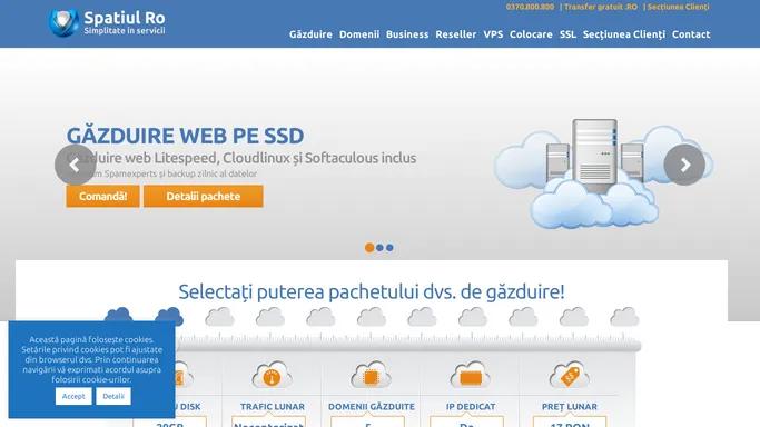 Gazduire Web, Inregistrare Domenii, VPS - Spatiul.Ro